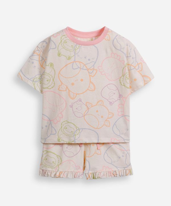 pijama infantil de algodão squishmallow bege 4