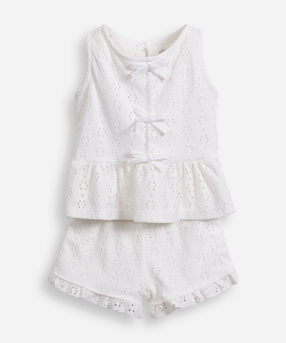 conjunto infantil em malha laise off white