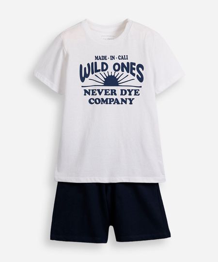 conjunto infantil de algodão wild ones off white 4