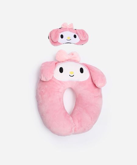 apoio de pescoço infantil e máscara para dormir melody rosa UNICO apoio de pescoço infantil e máscara para dormir melody rosa UNICO