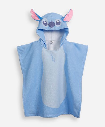 poncho infantil fantasia stitch azul UNICO