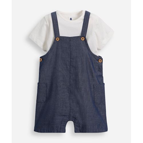 jardineira infantil de algodão azul