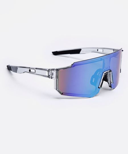 óculos de sol esportivo ace com efeito espelhado unissex cinza UNICO óculos de sol esportivo ace com efeito espelhado unissex cinza UNICO