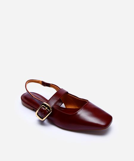 sapatilha bico quadrado com fivela oneself vinho 36 sapatilha bico quadrado com fivela oneself vinho 36