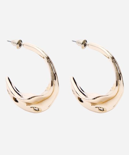 brinco argola orgânica dourada UNICO brinco argola orgânica dourada UNICO