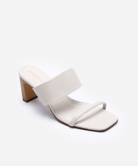 tamanco bico quadrado salto grosso texturizado oneself off white 36