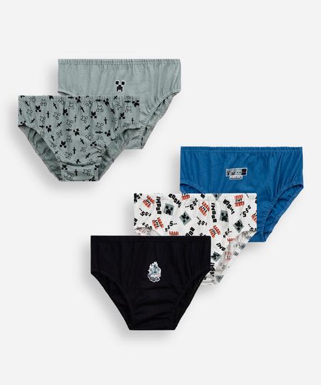 kit de 5 cuecas infantis minecraft colorido 8 kit de 5 cuecas infantis minecraft colorido 8