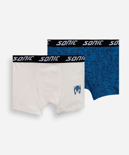 kit de 2 cuecas infantis boxer sonic colorido 4