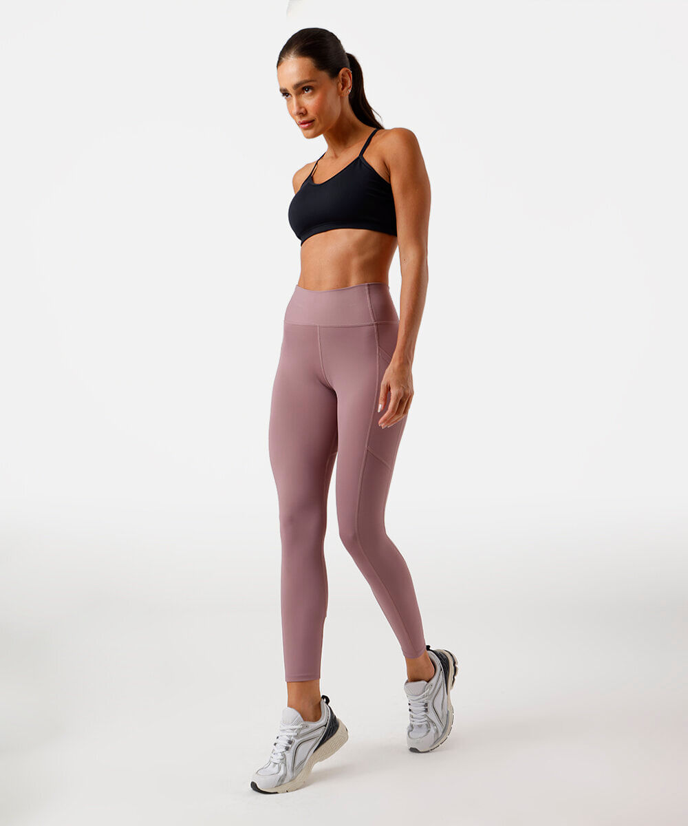 calça feminina legging detalhe coração ace rosa