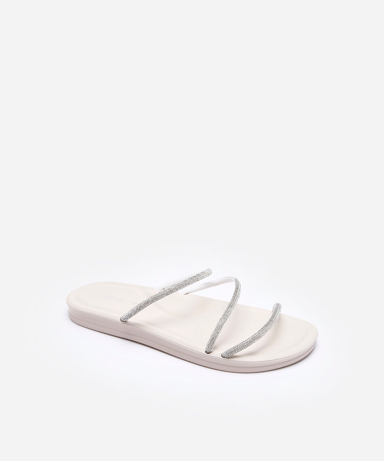 rasteirinha anatômica com brilhos oneself off white