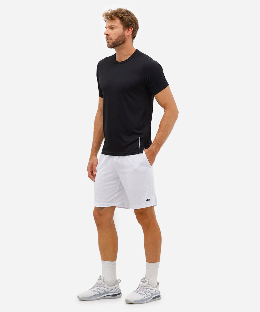 bermuda masculina esportiva ace texturizada branca