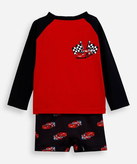 conjunto infantil praia relâmpago macqueen vermelho 4