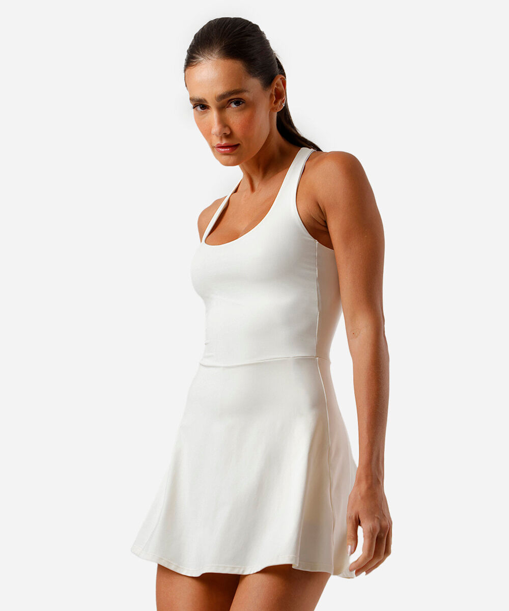 vestido feminino costas transpassada off white