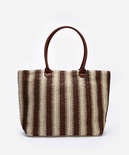 bolsa shopper feminina de palha listrada colorida UNICO bolsa shopper feminina de palha listrada colorida UNICO