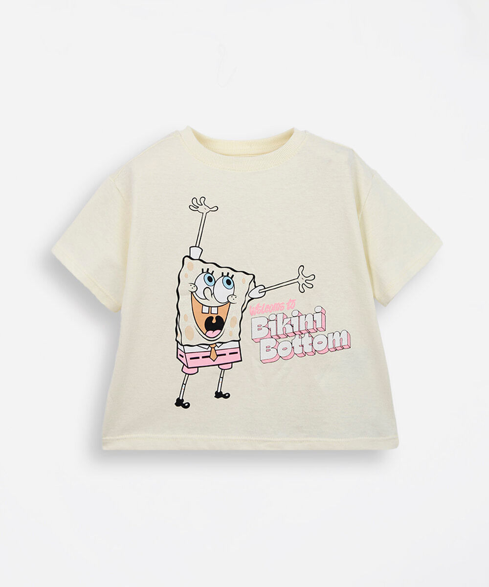 camiseta infantil bob esponja amarela