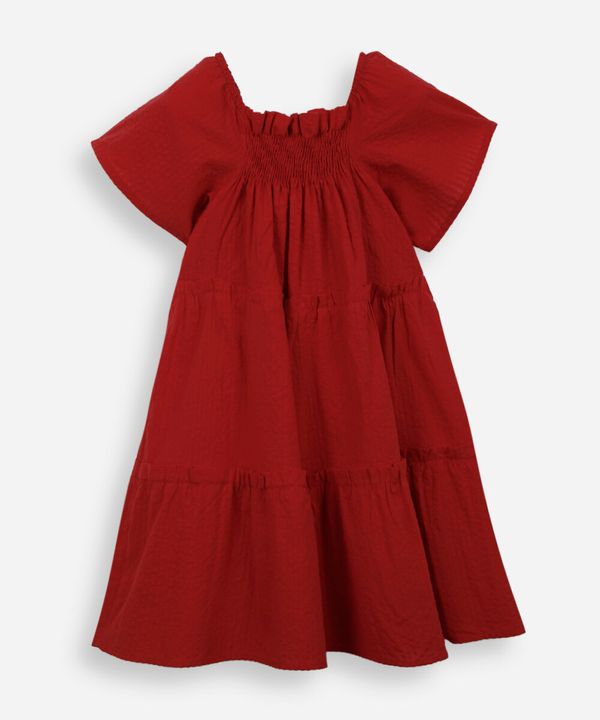 vestido infantil marias e manga babado vermelho 8