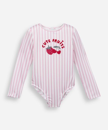maiô infantil listrado cereja rosa 4 maiô infantil listrado cereja rosa 4