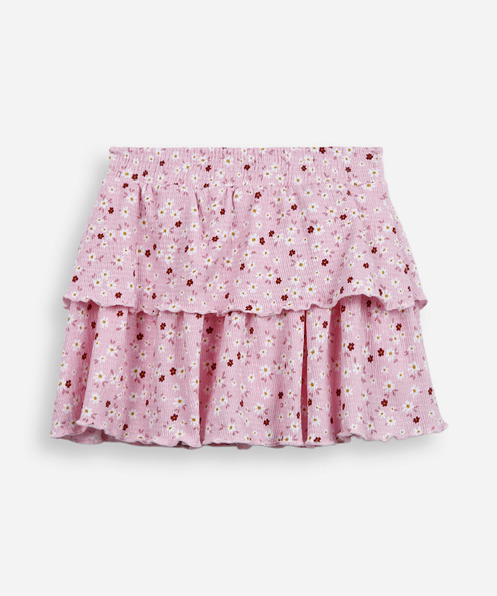 saia infantil camadas estampa liberty rosa