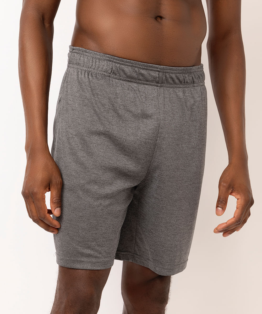 short masculino esportivo ace com bolso cinza