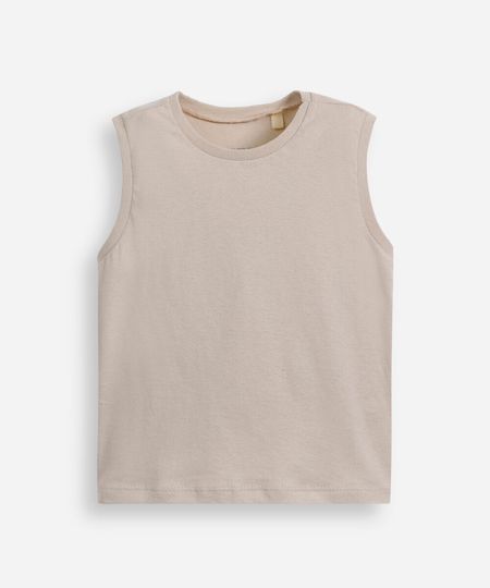 regata infantil de algodão bege 2 regata infantil de algodão bege 2