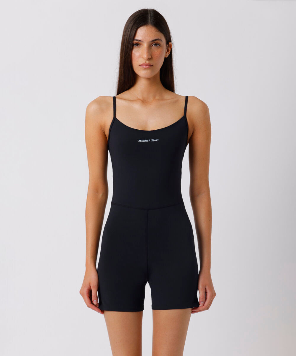 macaquinho curto feminino mindset sport preto