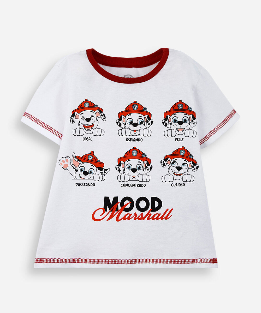 camiseta infantil de algodão mood marshall off white