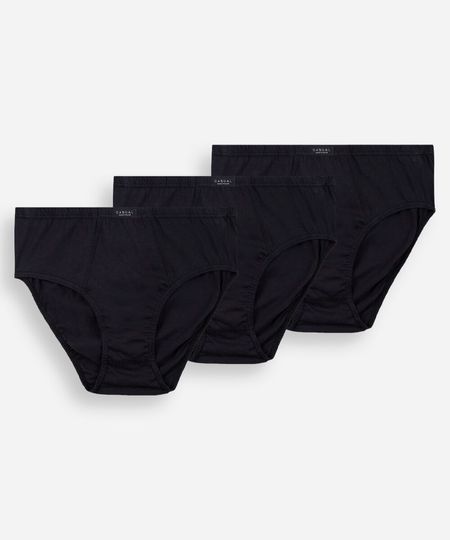 kit de 3 cuecas masculina em algodão preto M
