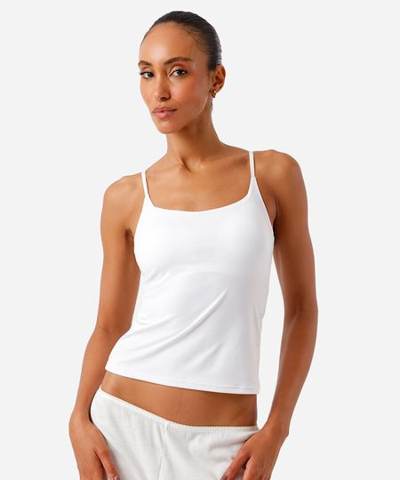 regata básica feminina com bojo off white P