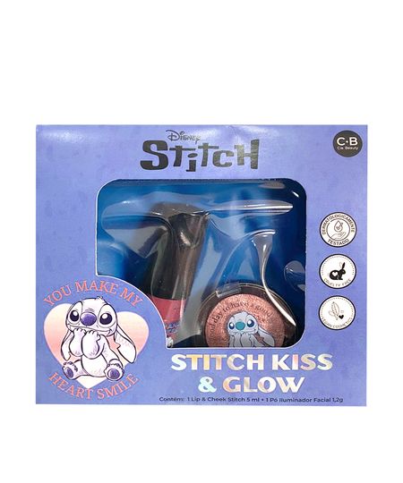 kit cia beauty de iluminador em pó e gloss labial lip cheek stitch UNICO