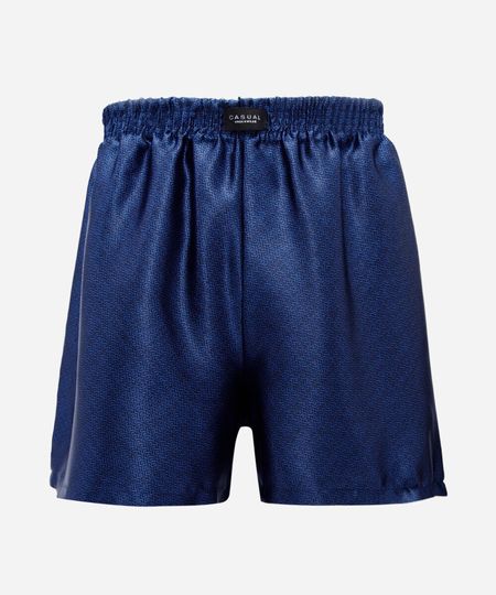 cueca samba canção masculina estampada acetinada azul M cueca samba canção masculina estampada acetinada azul M