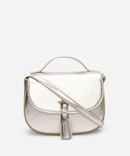 bolsa transversal infantil metalizada dourada UNICO