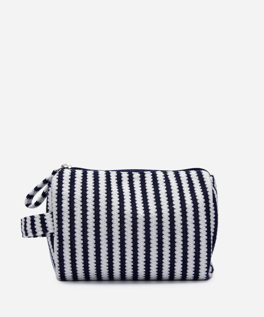 necessaire feminina listrada azul