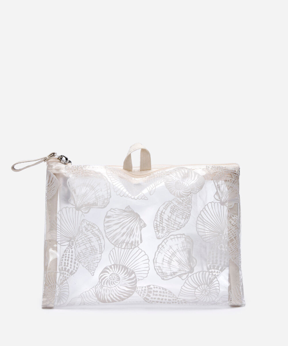 necessaire bolso duplo concha off white