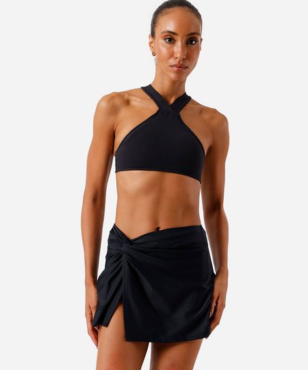 saia saída de praia pareô feminina preta M saia saída de praia pareô feminina preta M