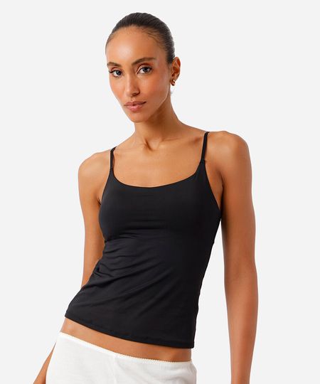 regata básica feminina com bojo preto G