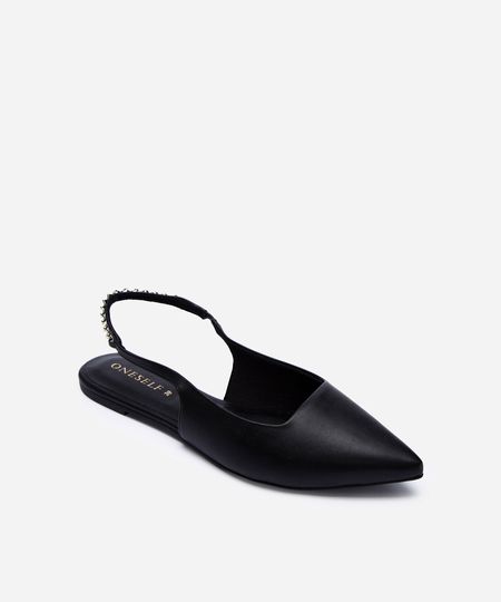 sapatilha slingback com corrente oneself preto 35 sapatilha slingback com corrente oneself preto 35