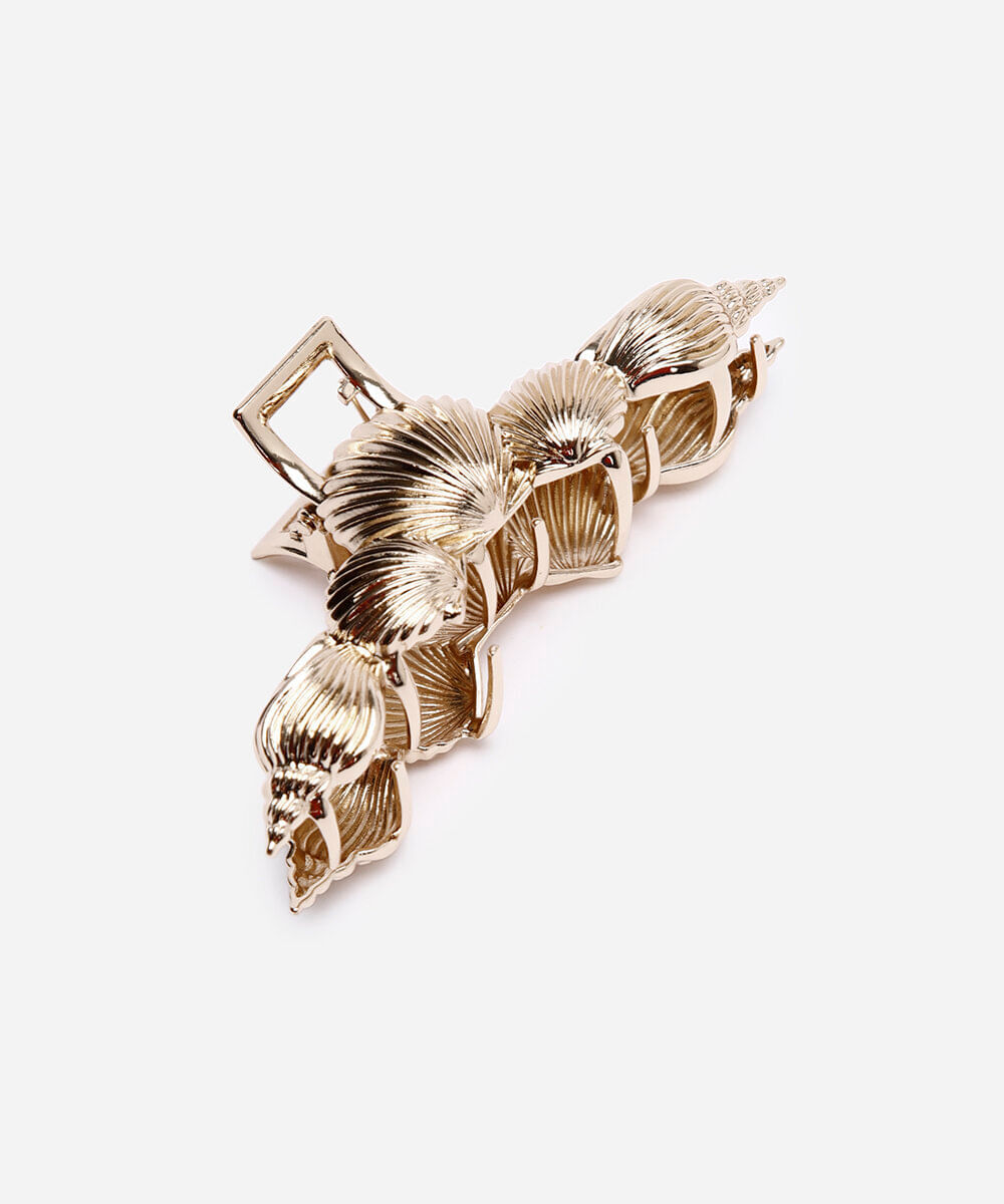 presilha para cabelo de conchas dourada