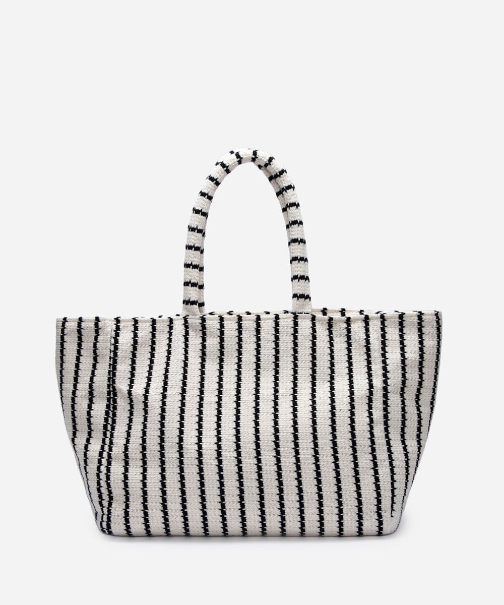 bolsa feminina tote listras off white