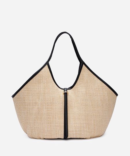 bolsa feminina maxi shopper de palha bege UNICO bolsa feminina maxi shopper de palha bege UNICO