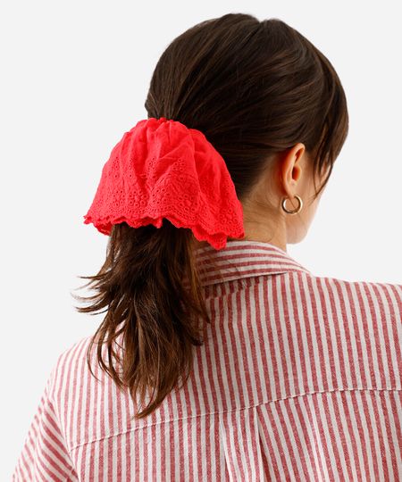 elástico de cabelo srunchie com babado laise vermelho UNICO elástico de cabelo srunchie com babado laise vermelho UNICO