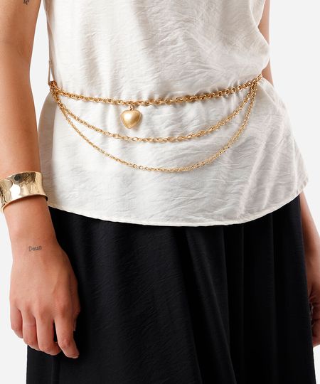 cinto feminino de correntes dourado 105CM cinto feminino de correntes dourado 105CM