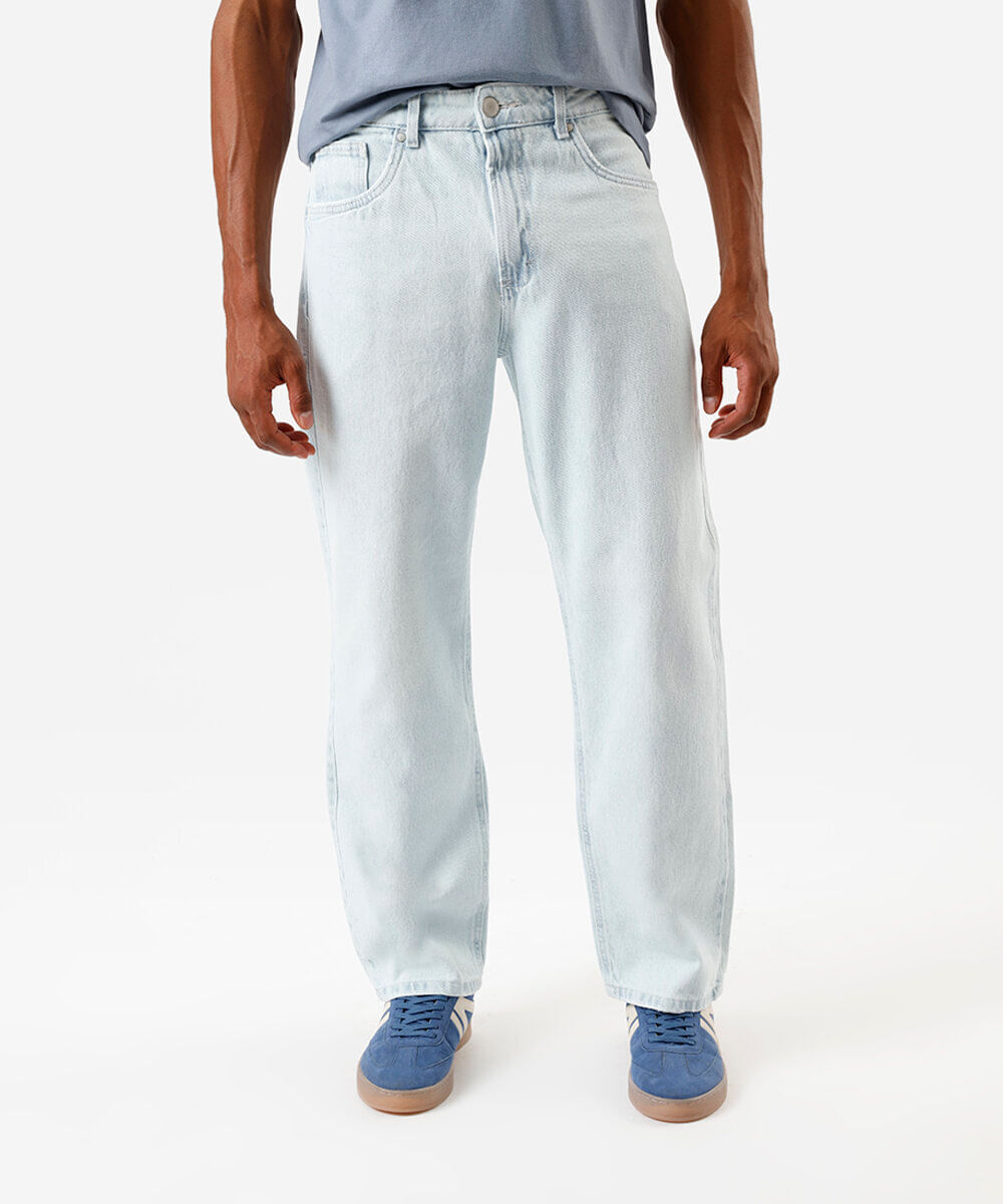 calça masculina reta vintage arizona azul