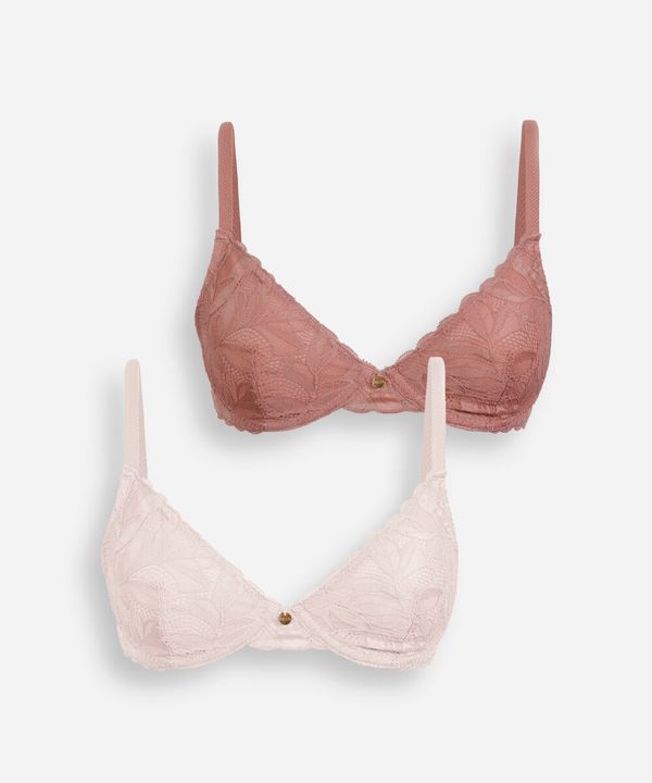 kit de 2 sutiãs meia taça de renda colorido 44