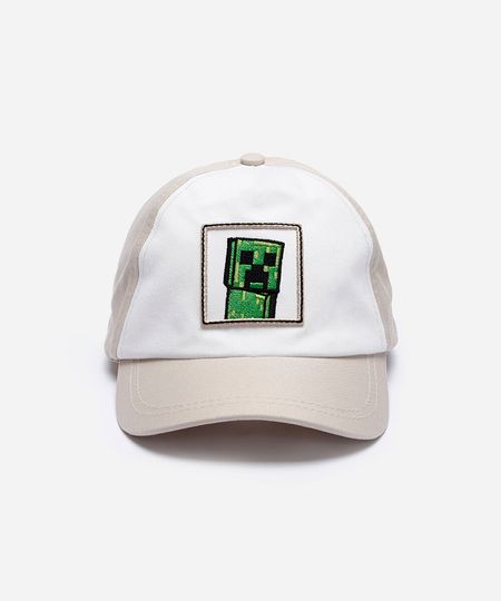 boné infantil aba curva minecraft off white UNICO boné infantil aba curva minecraft off white UNICO