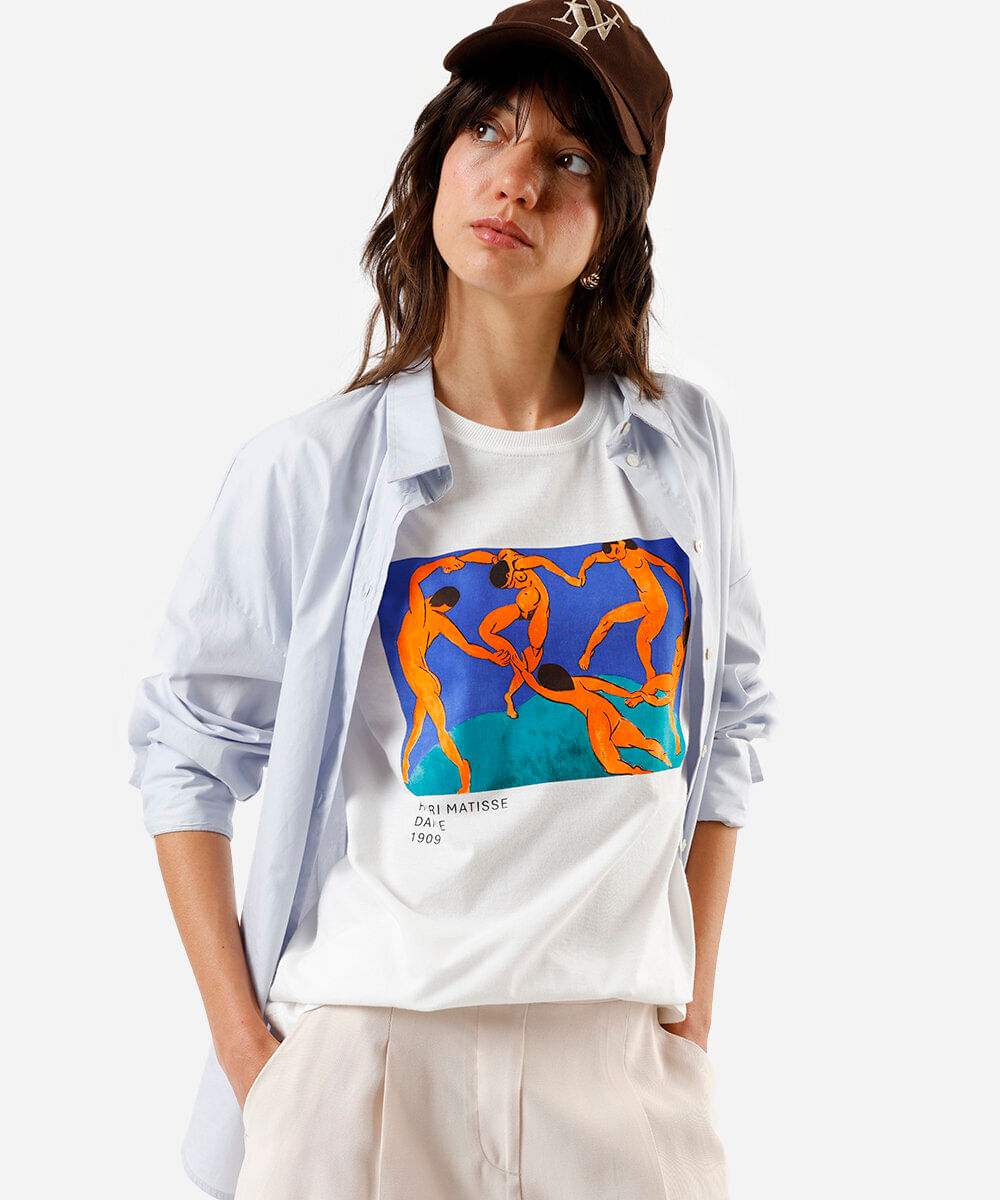 camiseta feminina matisse dance off white
