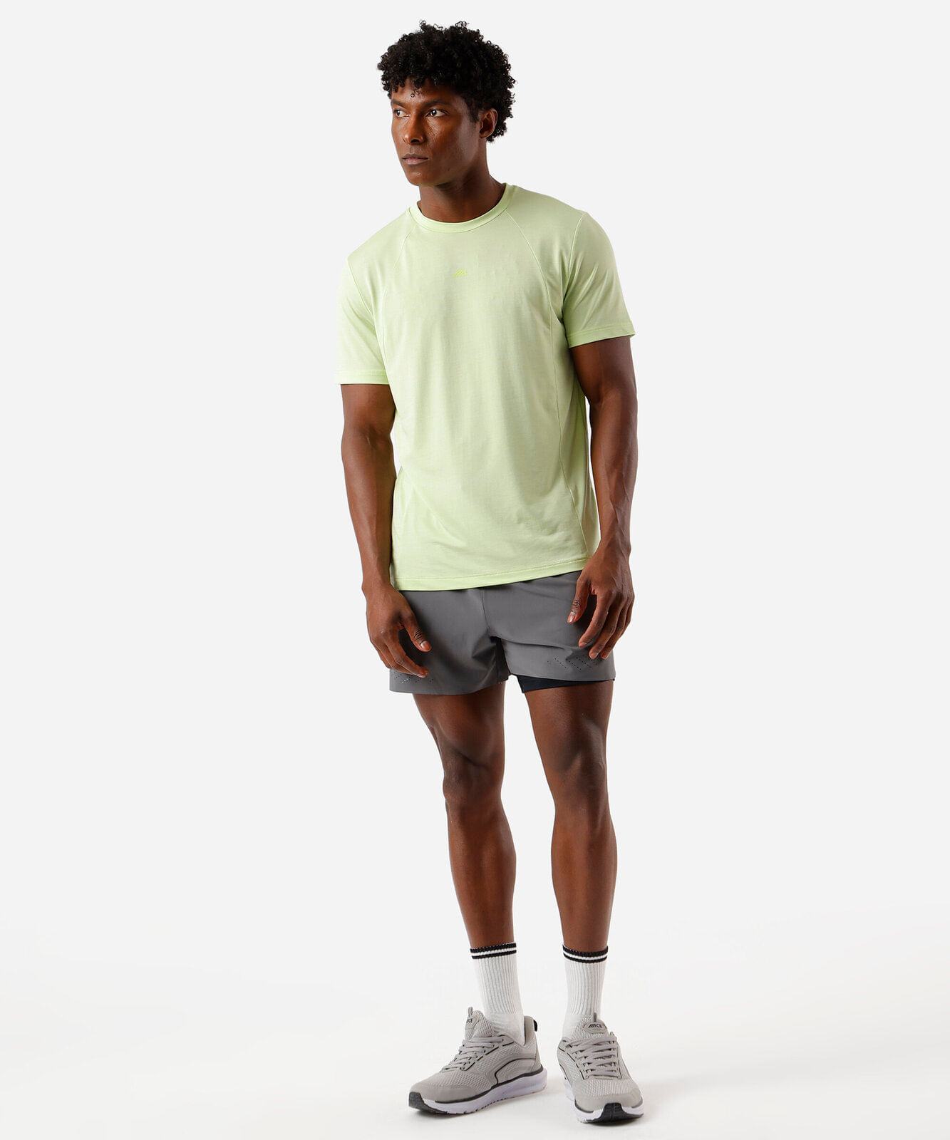 camiseta slim masculina esportiva ace respirável verde