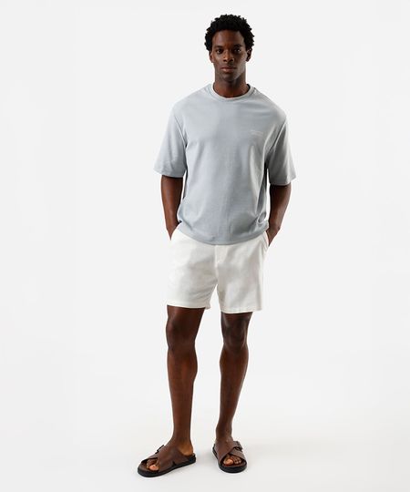 short masculino chino com linho off white 46 short masculino chino com linho off white 46