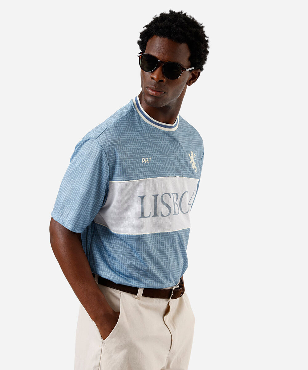 camiseta masculina box lisboa azul