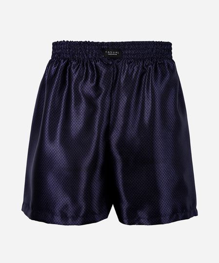 cueca samba canção masculina estampada acetinada azul P cueca samba canção masculina estampada acetinada azul P