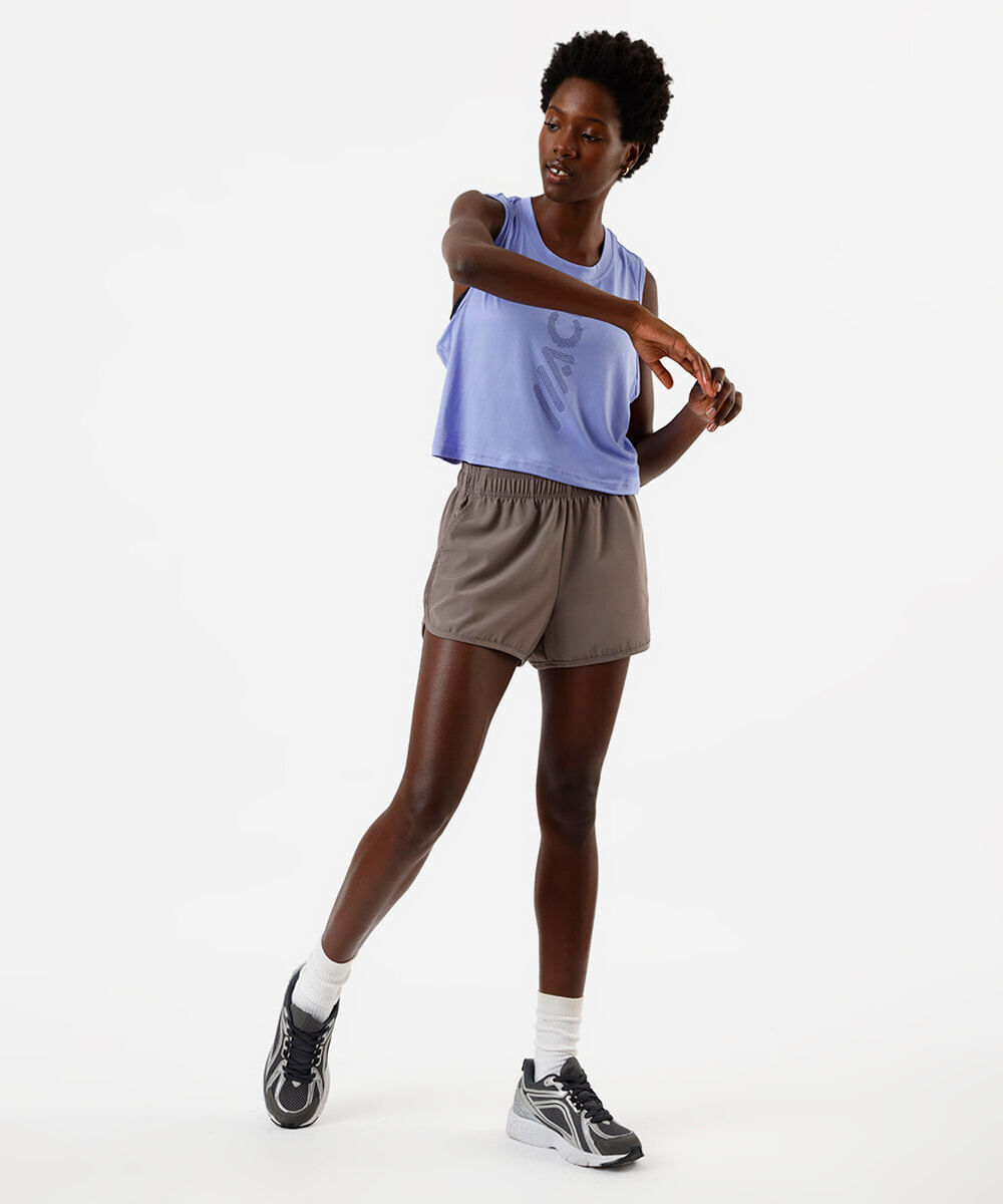 short running feminino esportivo marrom